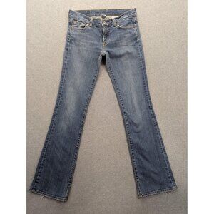 Lucky Brand Jeans Womens 6 28 Blue Sundown Jean Dungarees Flare Distressed USA